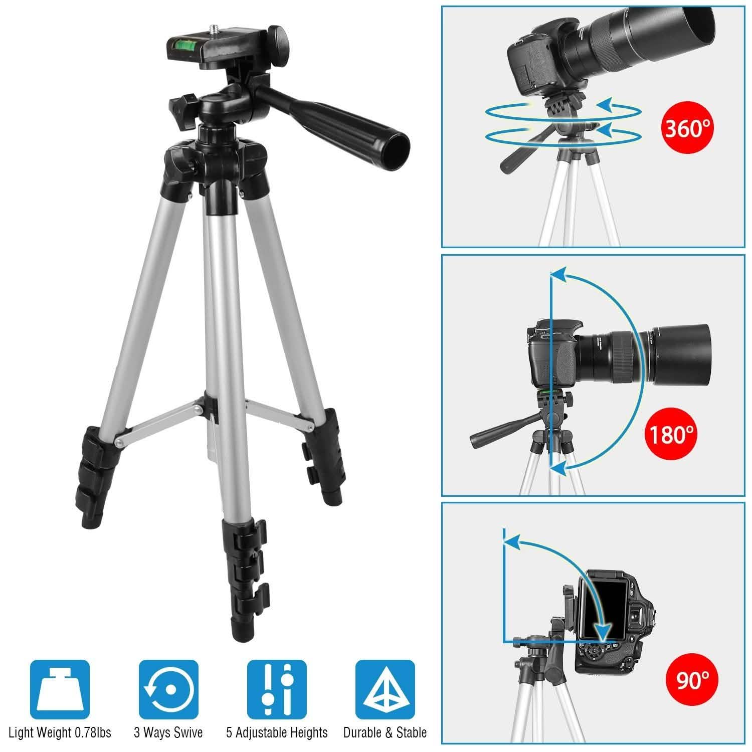Portable Camera Tripod 45" Adjustable Camera Stand Cameras & Drones - DailySale
