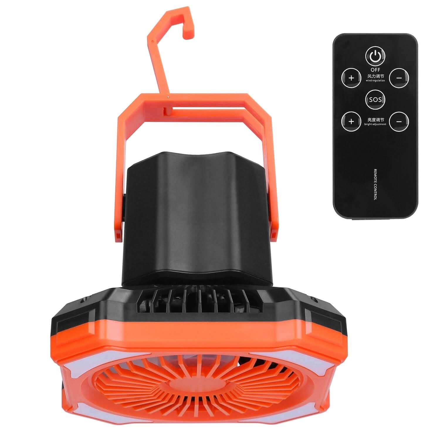 Portable Camping Lantern Fan 10000mAh Battery Powered with 4 Light Modes Sports & Outdoors - DailySale