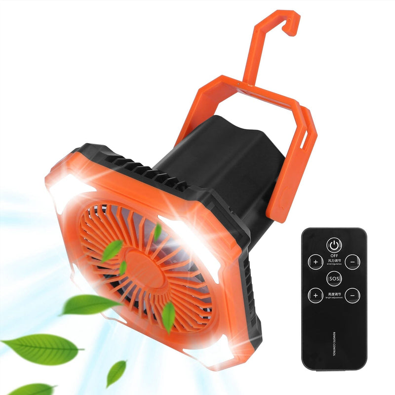 Portable Camping Lantern Fan 10000mAh Battery Powered with 4 Light Modes Sports & Outdoors - DailySale
