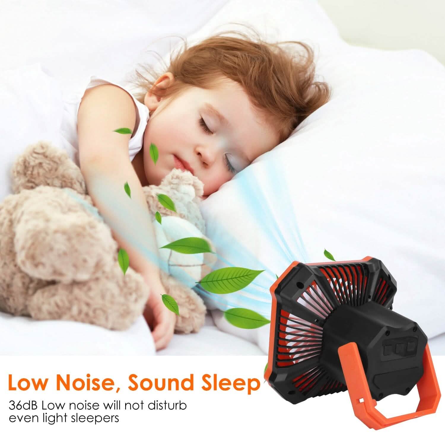 Portable Camping Lantern Fan 10000mAh Battery Powered with 4 Light Modes Sports & Outdoors - DailySale
