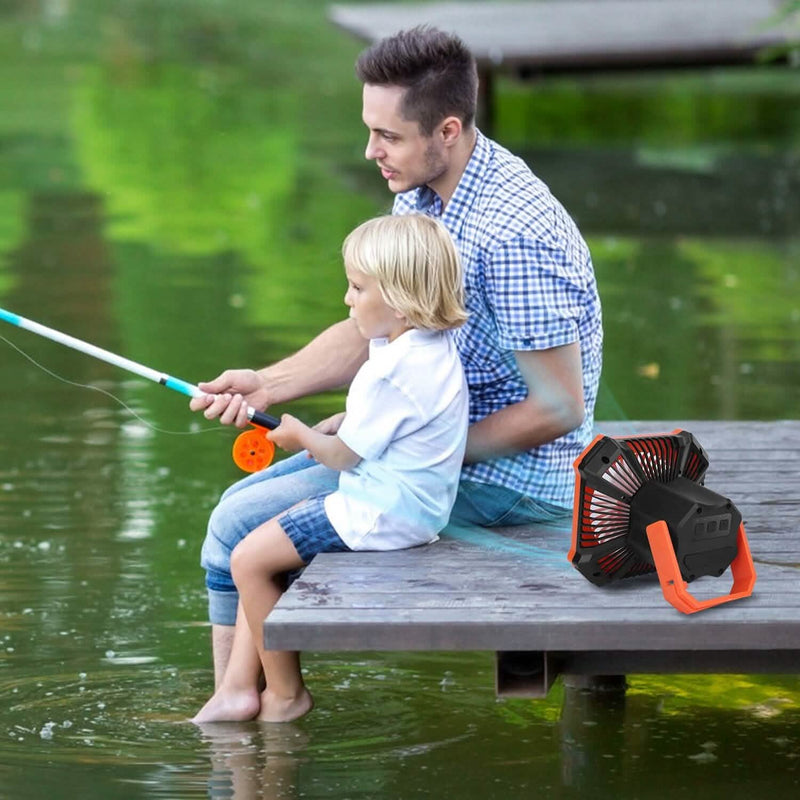 Portable Camping Lantern Fan 10000mAh Battery Powered with 4 Light Modes Sports & Outdoors - DailySale
