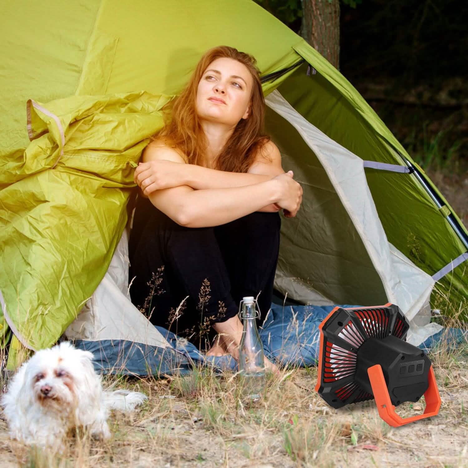 Portable Camping Lantern Fan 10000mAh Battery Powered with 4 Light Modes Sports & Outdoors - DailySale