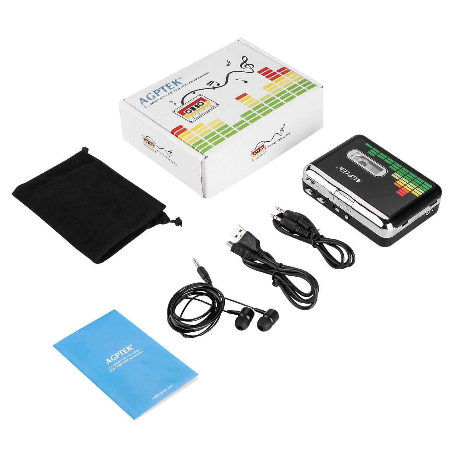 Portable Cassette Audio Music Player Tape-To-MP3 Converter Cassette Recorder Headphones & Audio - DailySale