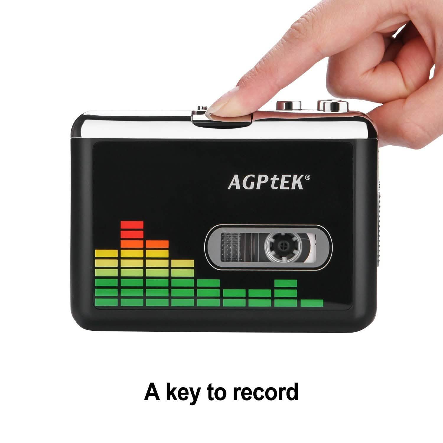 Portable Cassette Audio Music Player Tape-To-MP3 Converter Cassette Recorder Headphones & Audio - DailySale