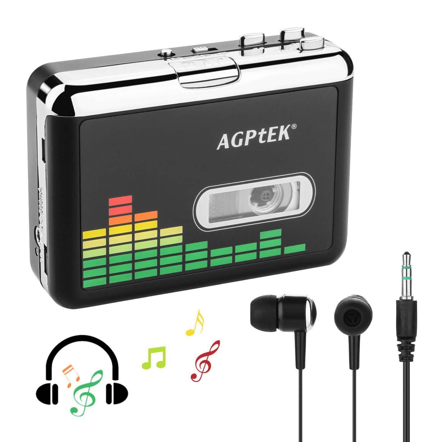 Portable Cassette Audio Music Player Tape-To-MP3 Converter Cassette Recorder Headphones & Audio - DailySale