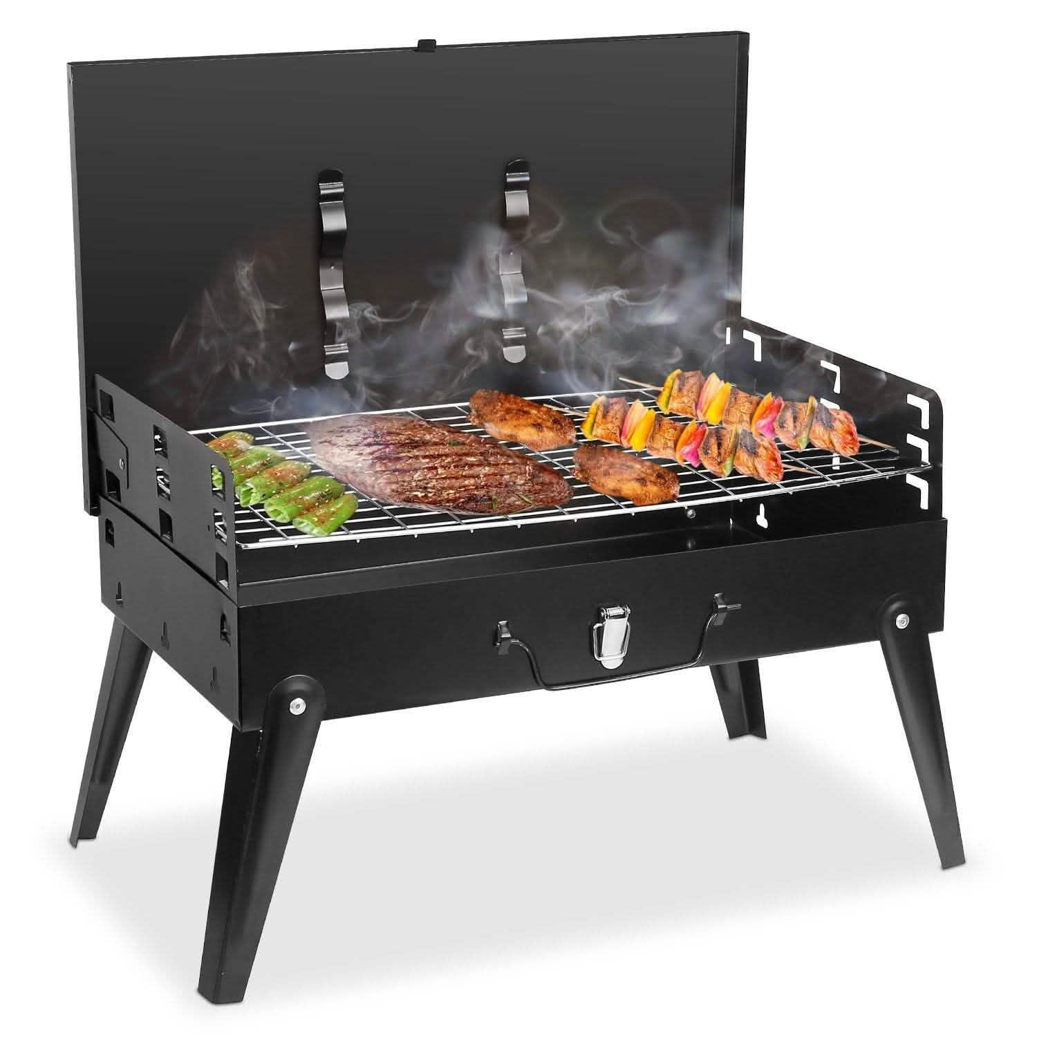 Portable Charcoal Grill Foldable BBQ Suitcase Garden & Patio - DailySale