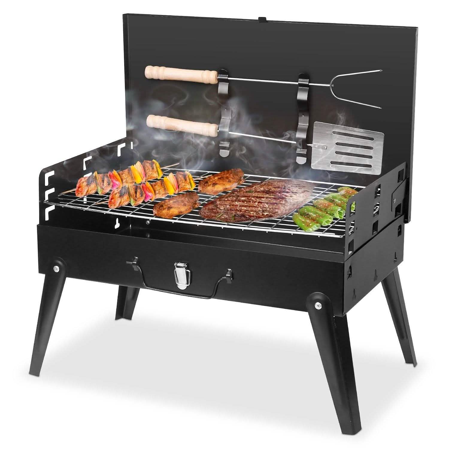 Portable Charcoal Grill Foldable BBQ Suitcase Garden & Patio - DailySale