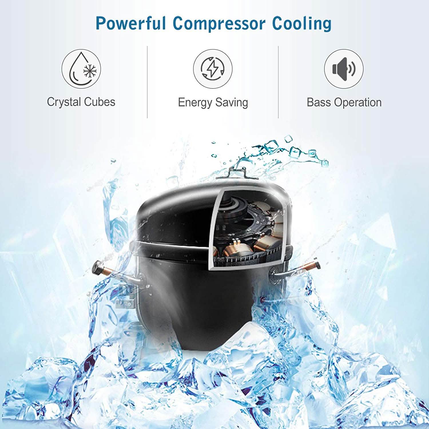 Portable Countertop Clear Ice Maker Stainless Steel Ice Maker Kitchen Appliances - DailySale