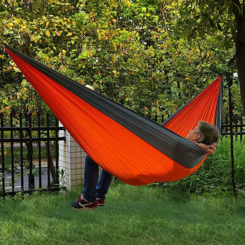 Portable Double Person Canvas Hammock Outdoor Camping Garden Beach Travel Swing Sports & Outdoors - DailySale