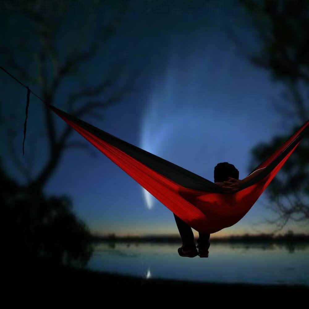 Portable Double Person Canvas Hammock Outdoor Camping Garden Beach Travel Swing Sports & Outdoors - DailySale