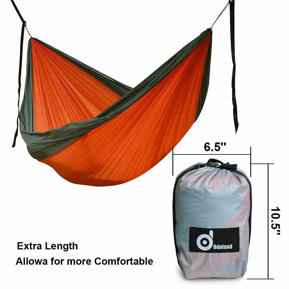 Portable Double Person Canvas Hammock Outdoor Camping Garden Beach Travel Swing Sports & Outdoors - DailySale