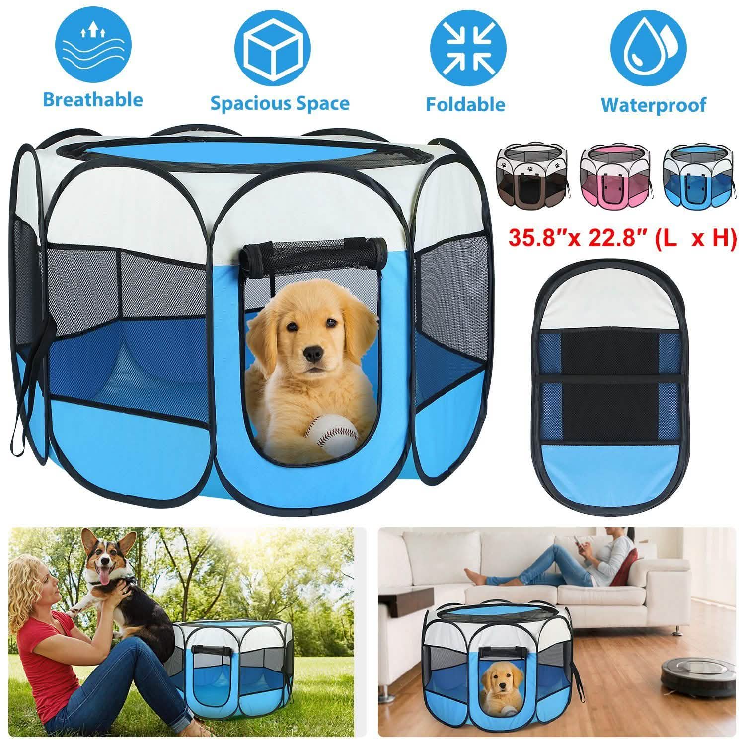 Portable Foldable Pet Playpen For Dogs Cats Other Pets Pet Supplies - DailySale