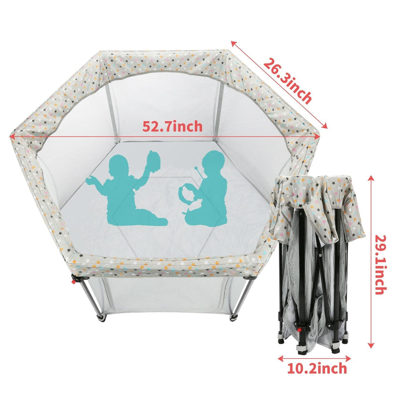 Portable Folding Playard for Babies, Toddler Indoor & Outdoor Play Baby - DailySale