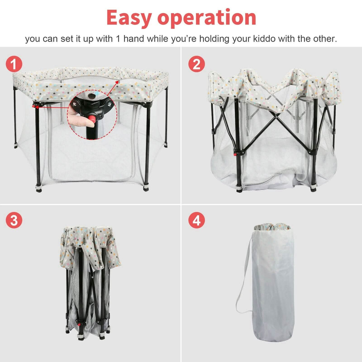 Portable Folding Playard for Babies, Toddler Indoor & Outdoor Play Baby - DailySale