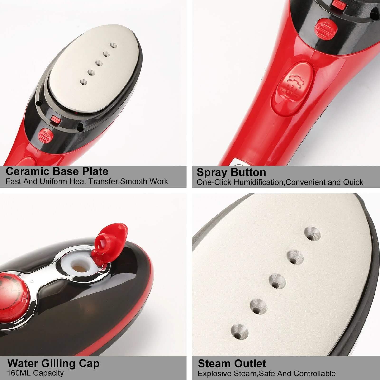 Portable Hand-Held Steam Iron 30s Fast Heating for Home Travel Garment Household Appliances - DailySale