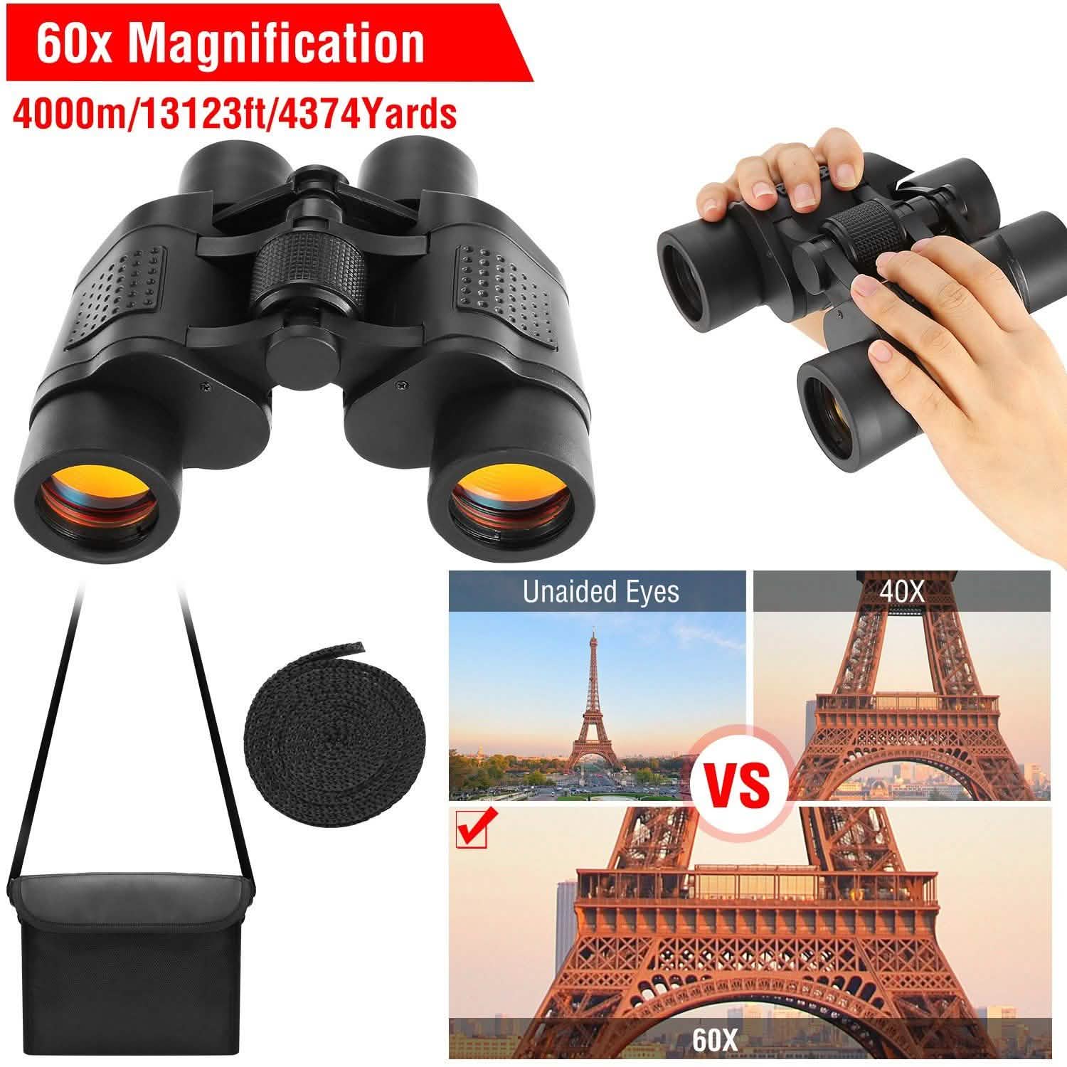 Portable HD Binoculars with Shoulder Strap Bag Sports & Outdoors - DailySale