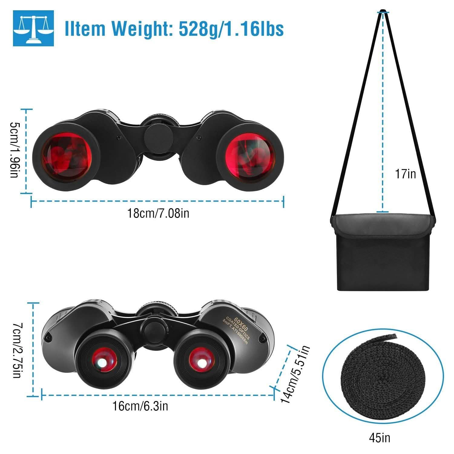 Portable HD Binoculars with Shoulder Strap Bag Sports & Outdoors - DailySale