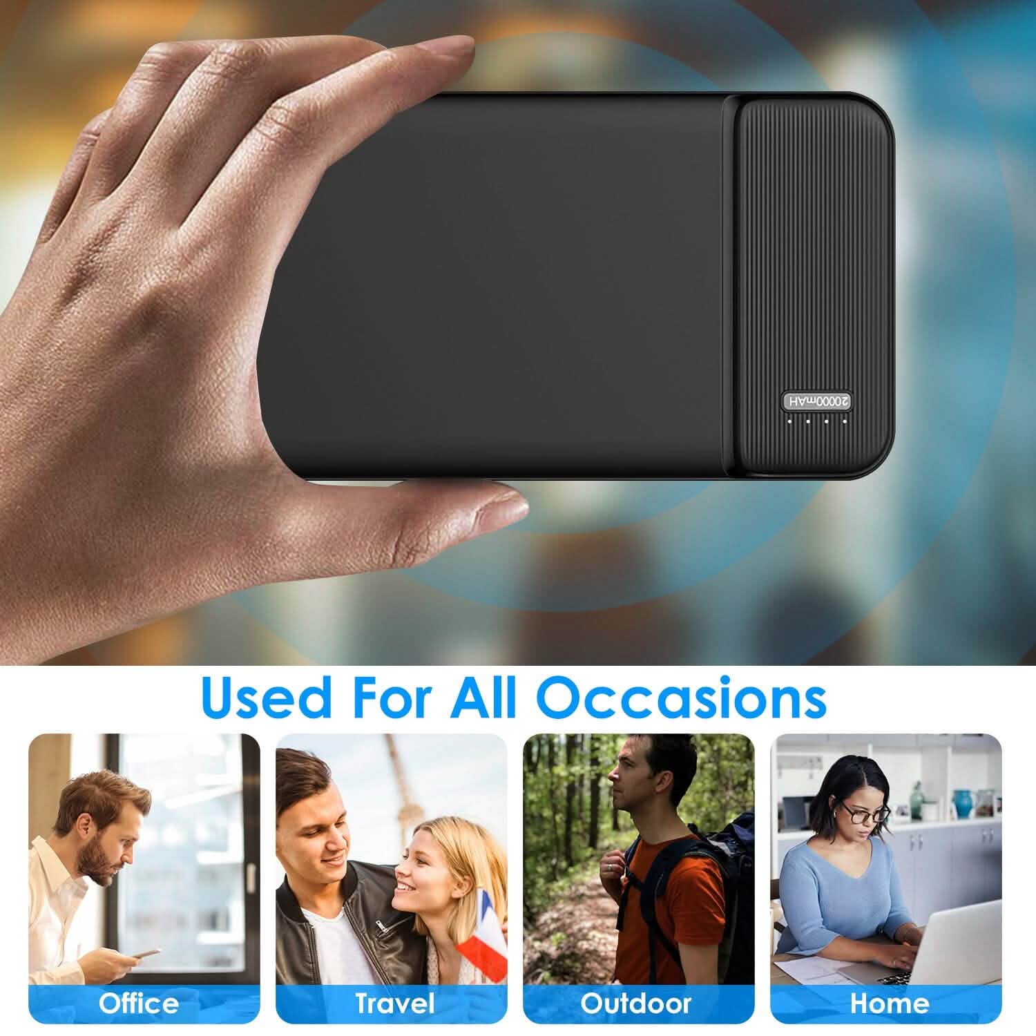 Portable Power Bank Phone Charger with 1 Micro USB Cable Mobile Accessories - DailySale