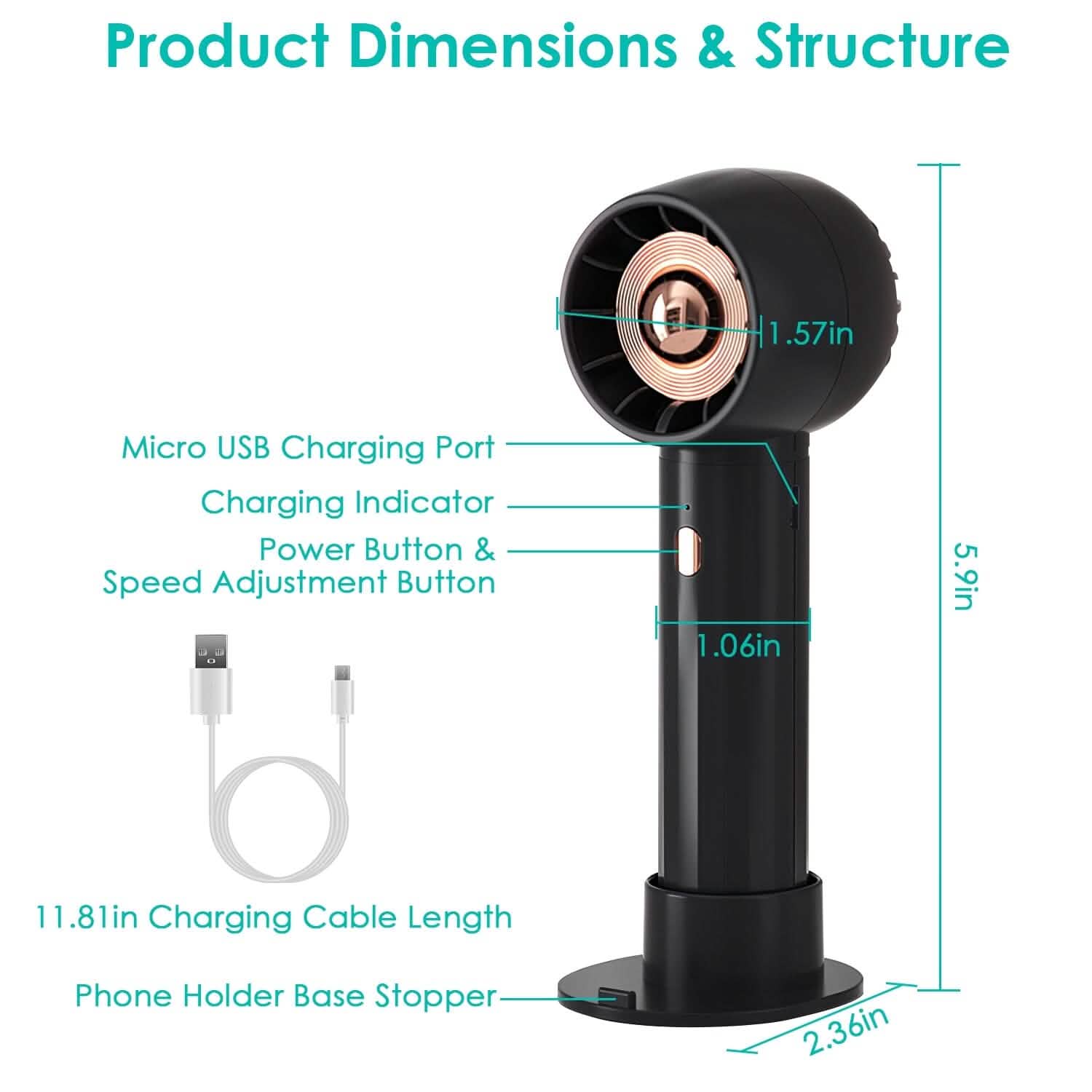 Portable Rechargeable Handheld Fan Everything Else - DailySale