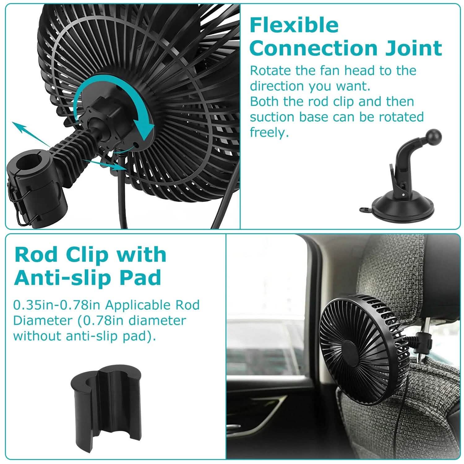 Portable Rotatable Car Cooling Fan Automotive - DailySale