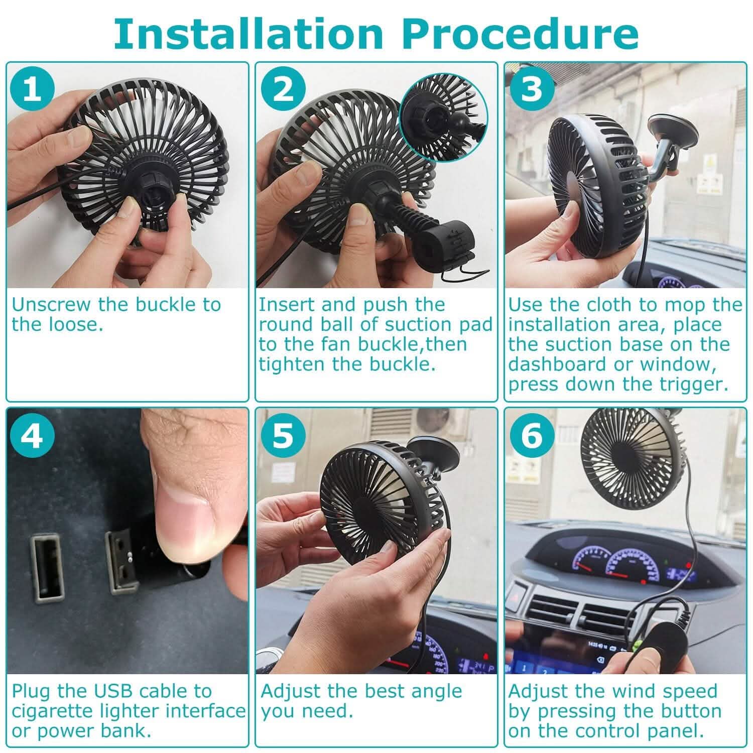 Portable Rotatable Car Cooling Fan Automotive - DailySale