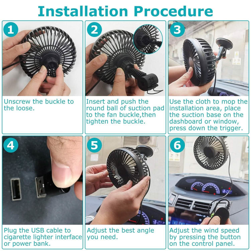 Portable Rotatable Car Cooling Fan Automotive - DailySale