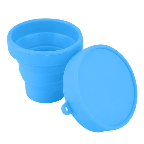 Portable Silicone Telescopic Drinking Collapsible Folding Cup Kitchen & Dining Blue - DailySale