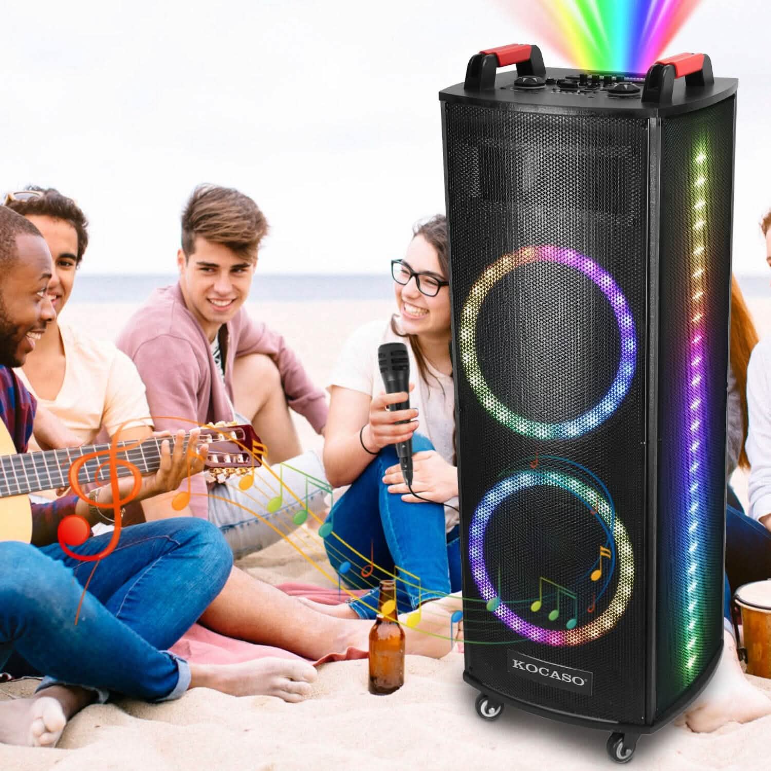 Portable Wireless Party Speaker Colorful Lights DJ PA System Speakers - DailySale