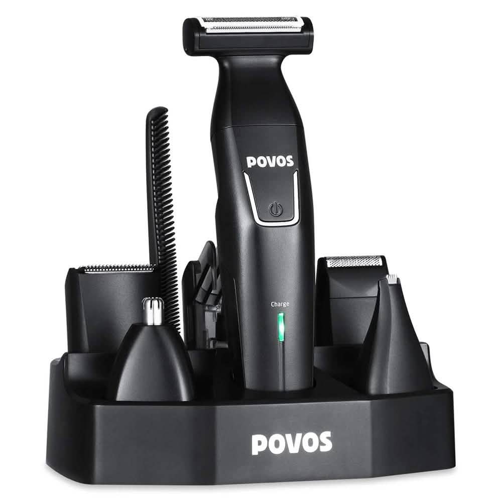 Povos Cordless 5-in-1 Beard Trimmer Body Groomer Style and Detail Kit Beauty & Personal Care - DailySale