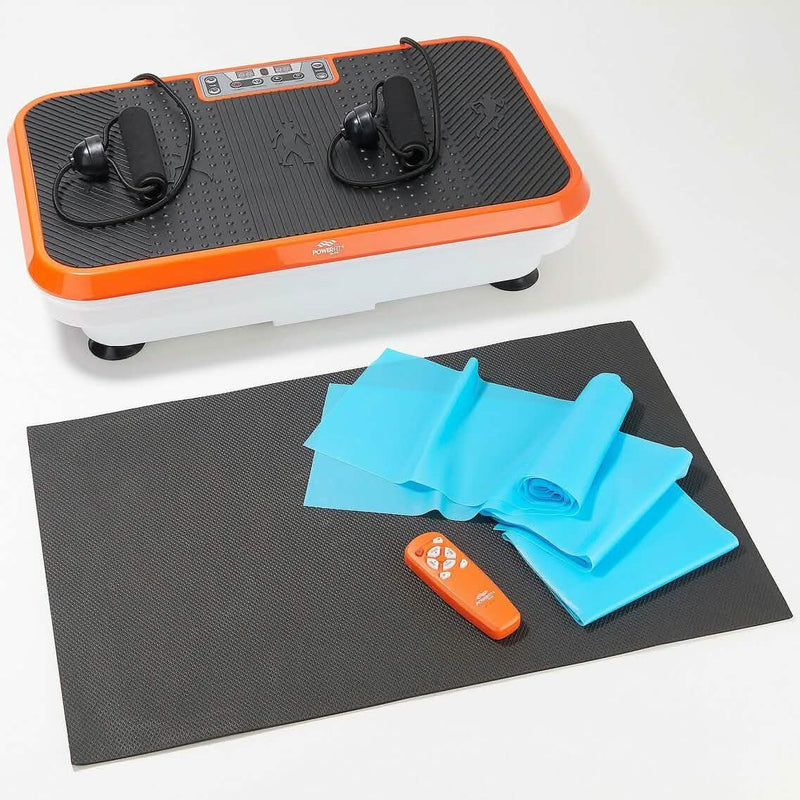 PowerFit Elite Vibration Platform with Exercise Bands and Mat Fitness Orange - DailySale