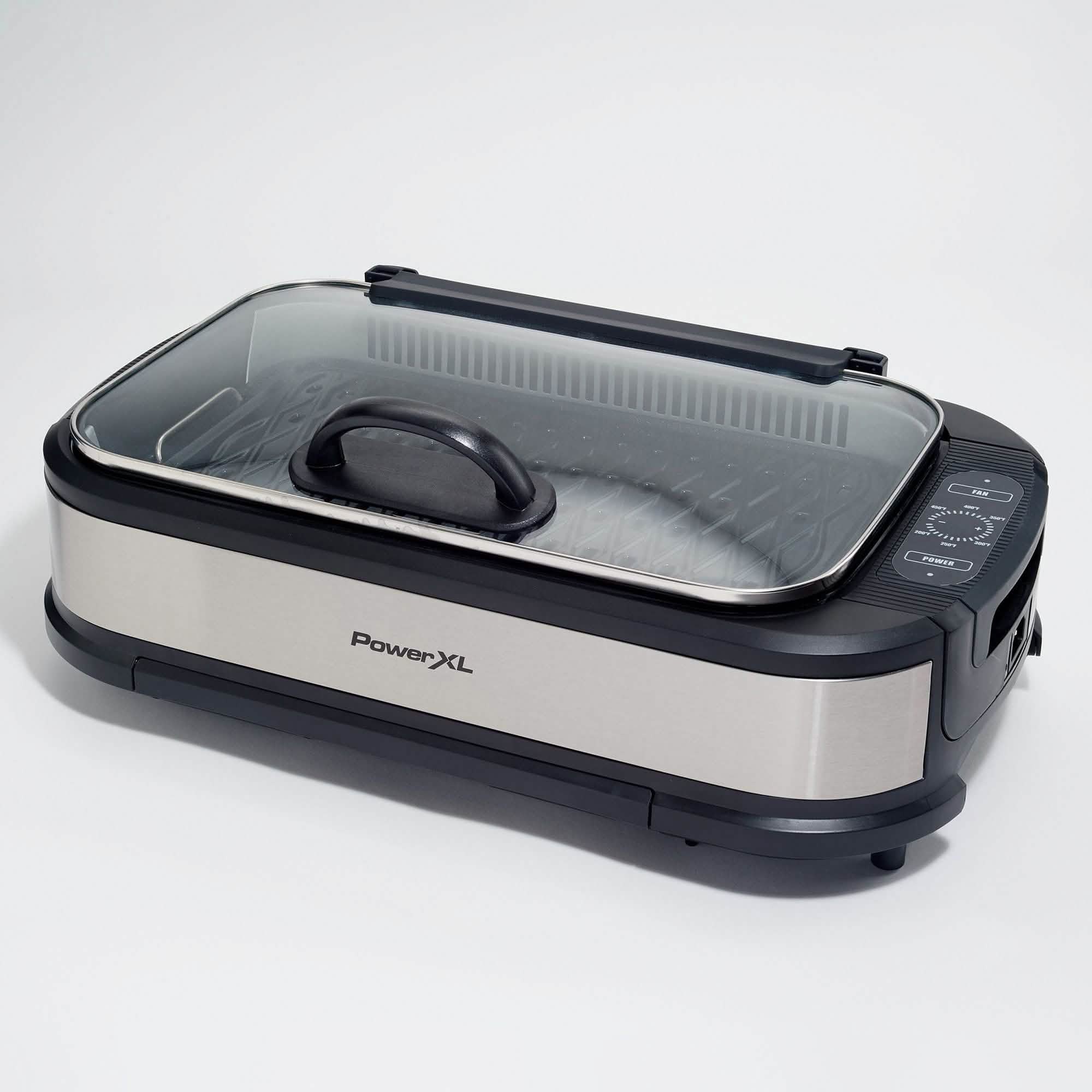 PowerXL 1500W Smokeless Grill Pro with Griddle Plate Kitchen & Dining Stainless Steel - DailySale