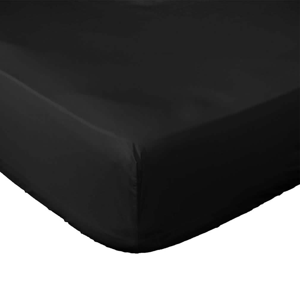 Premium Fitted Bottom Sheet - Assorted Colors and Sizes Linen & Bedding Queen Black - DailySale