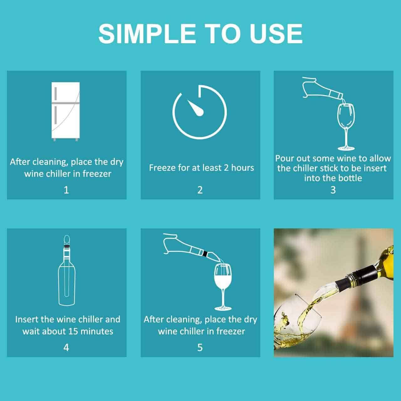 Prep by New Domaine Wine Chilling Stick and Aerator Kitchen & Dining - DailySale