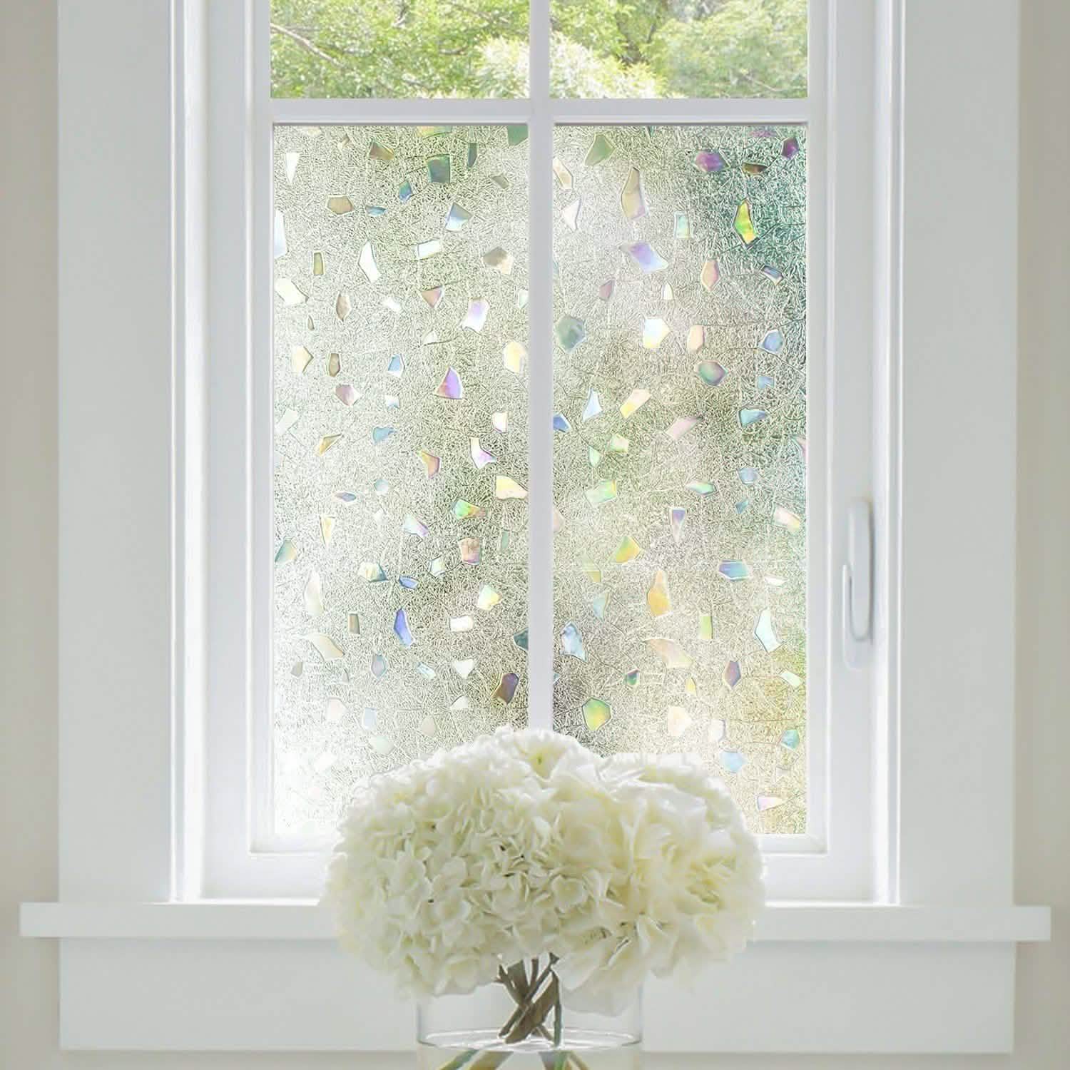 Privacy Window Film Sun Blocking Non-Adhesive Anti UV Window Sticker - Assorted Sizes and Styles Home Essentials - DailySale