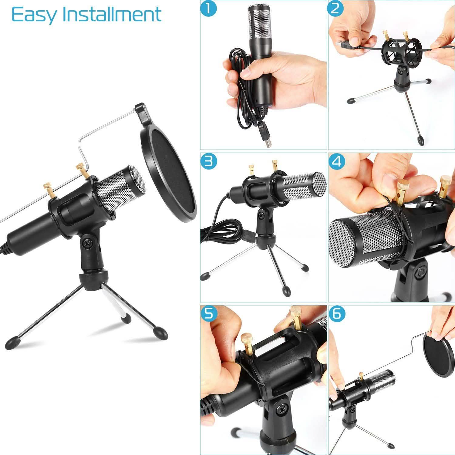 Professional Condenser Studio Recording Microphone Headphones & Audio - DailySale