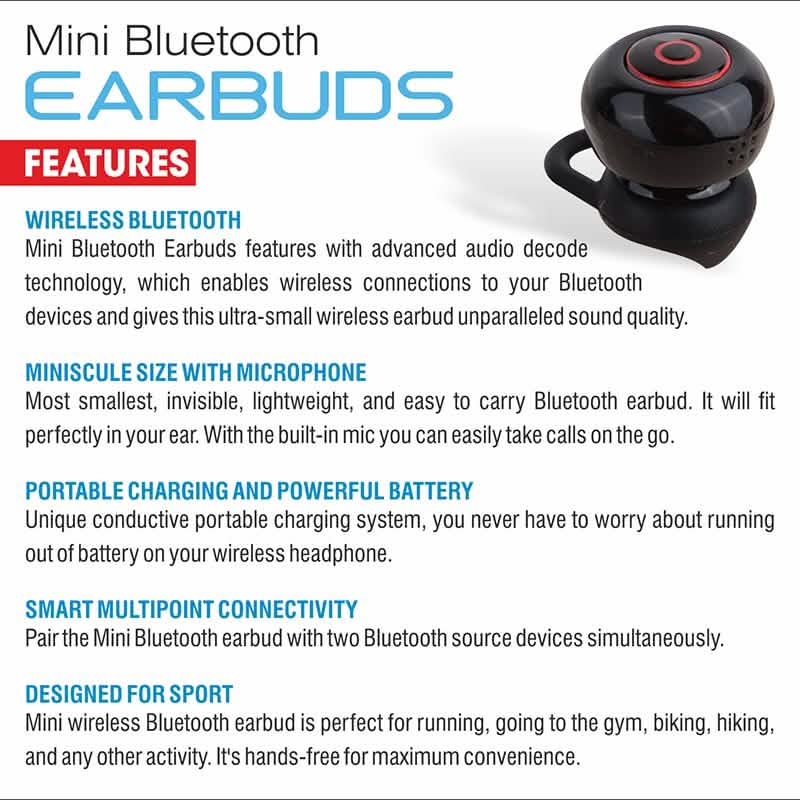 Professional Mini Earpiece with Hands-free Calling and Microphone Phones & Accessories - DailySale