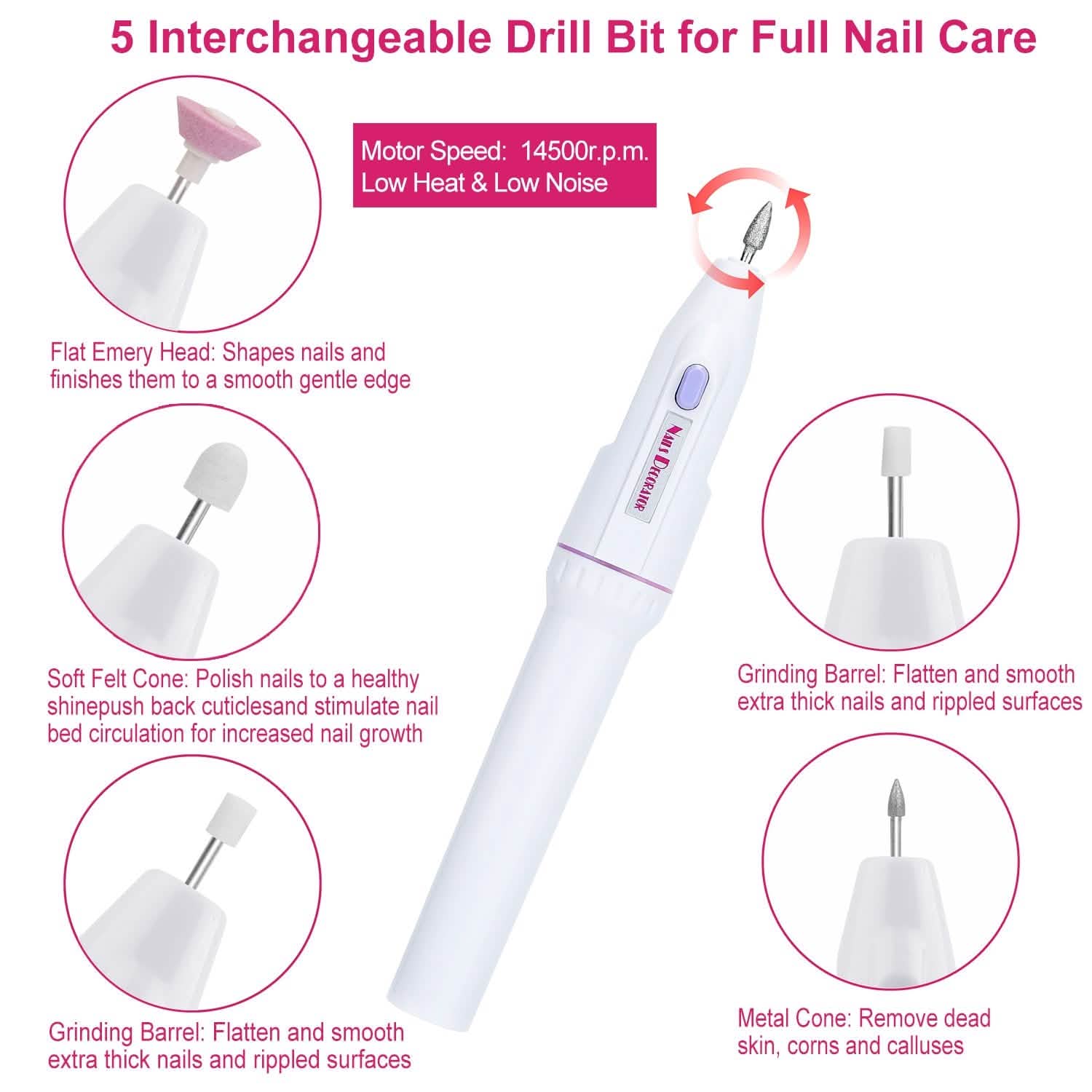 Professional Nail Drill File Manicure Pedicure Set Beauty & Personal Care - DailySale