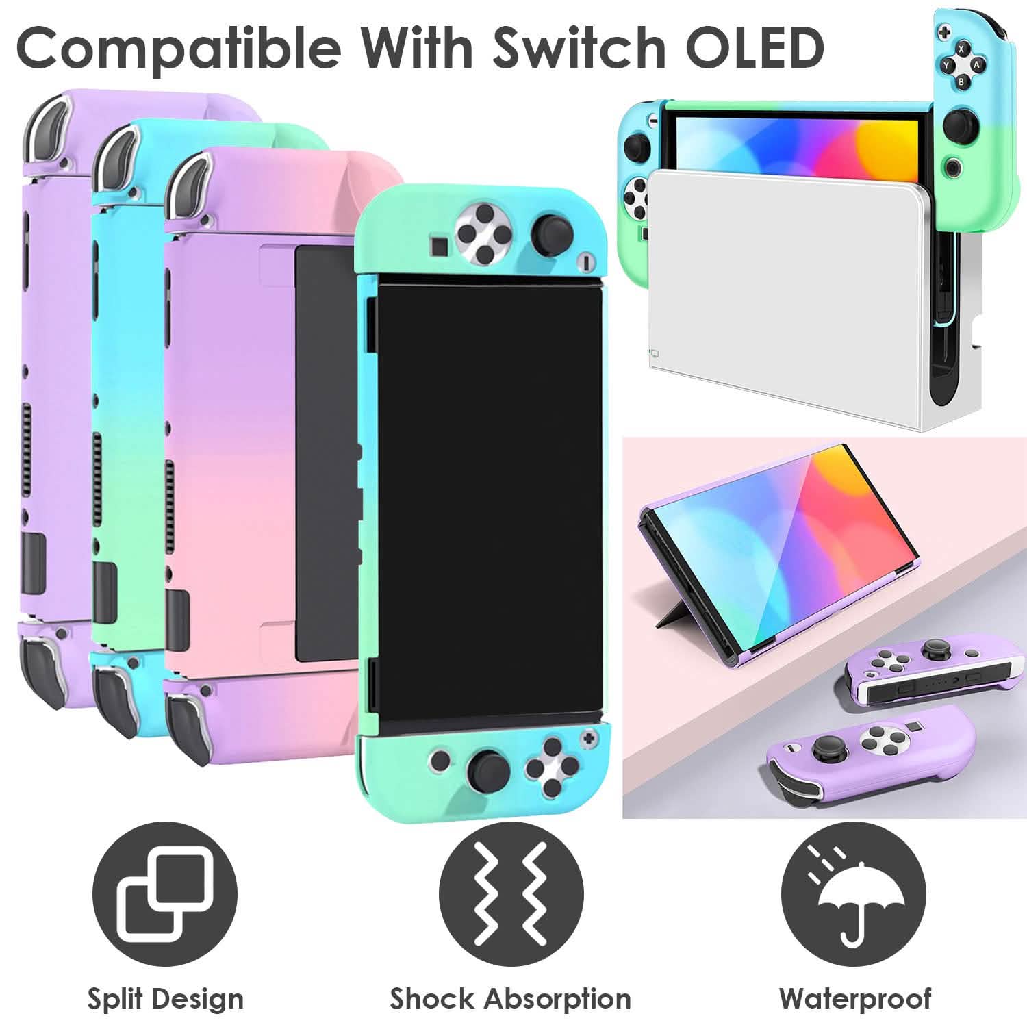 Protective Shell Cover Hard Dockable Case Fit for Nintendo Switch OLED Video Games & Consoles - DailySale