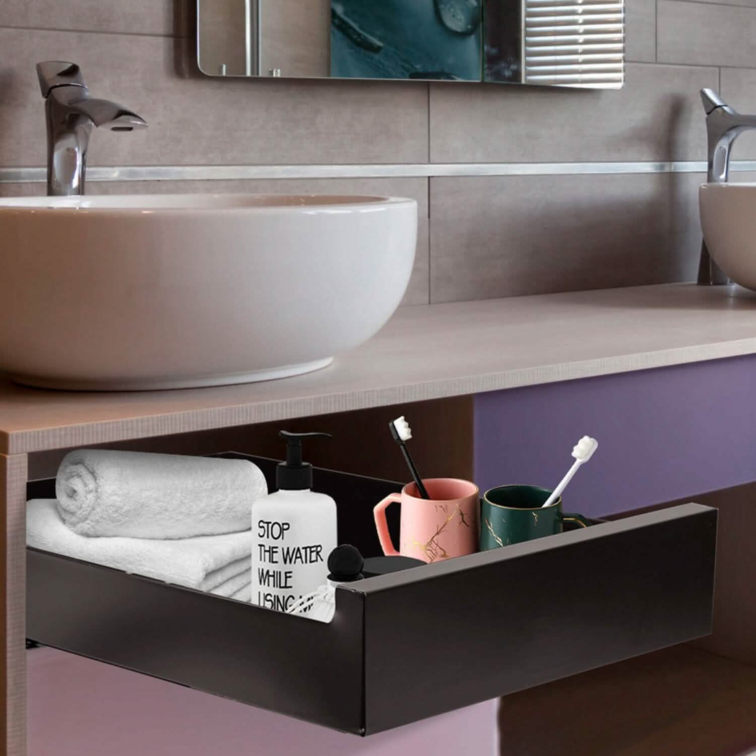 Pull Out Cabinet Organizer Carbon Steel Quiet Slide Rails Kitchen Storage - DailySale