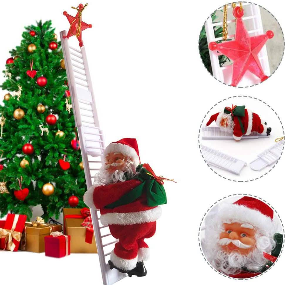 Puroregno Electric Climbing Ladder Rope Santa Claus Doll Holiday Decor & Apparel - DailySale