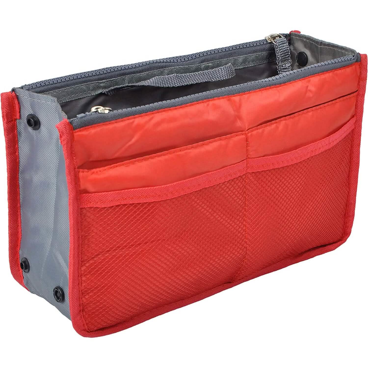 Purse Insert Storage Bag, Versatile Travel Organizer Bag Insert Cosmetic Bag With Multi-Pockets Bags & Travel Red - DailySale