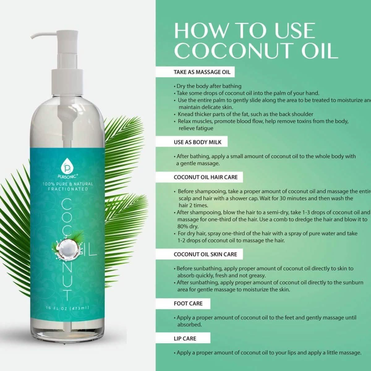 Pursonic Handheld Massager and Pursonic 100% Pure Fractionated Coconut Oil Wellness & Fitness - DailySale