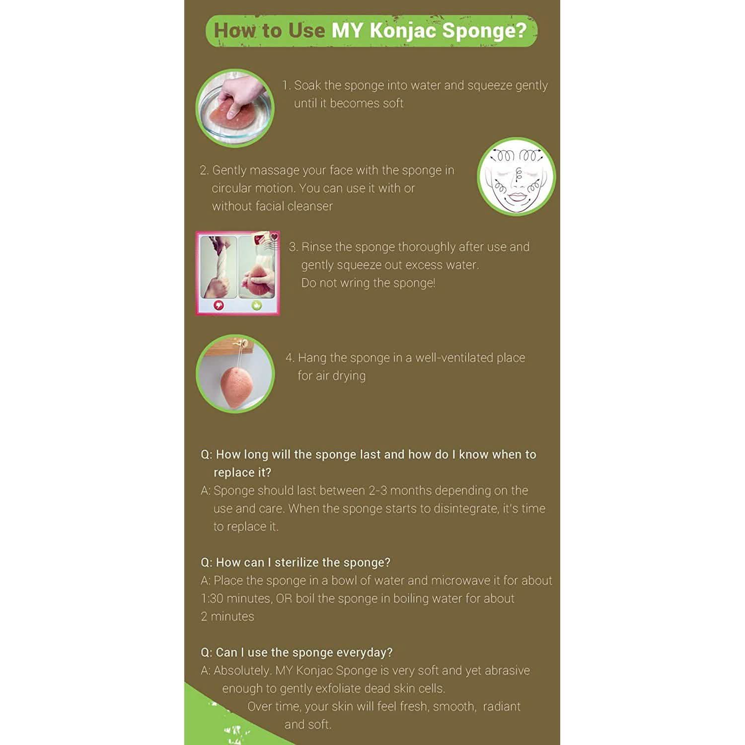 Pursonic Natural Facial Konjac Sponge Beauty & Personal Care - DailySale