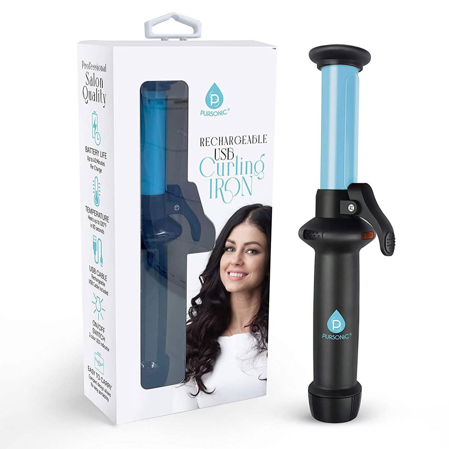 Pursonic Portable Cordless Rechargeable USB Curling Iron Beauty & Personal Care - DailySale