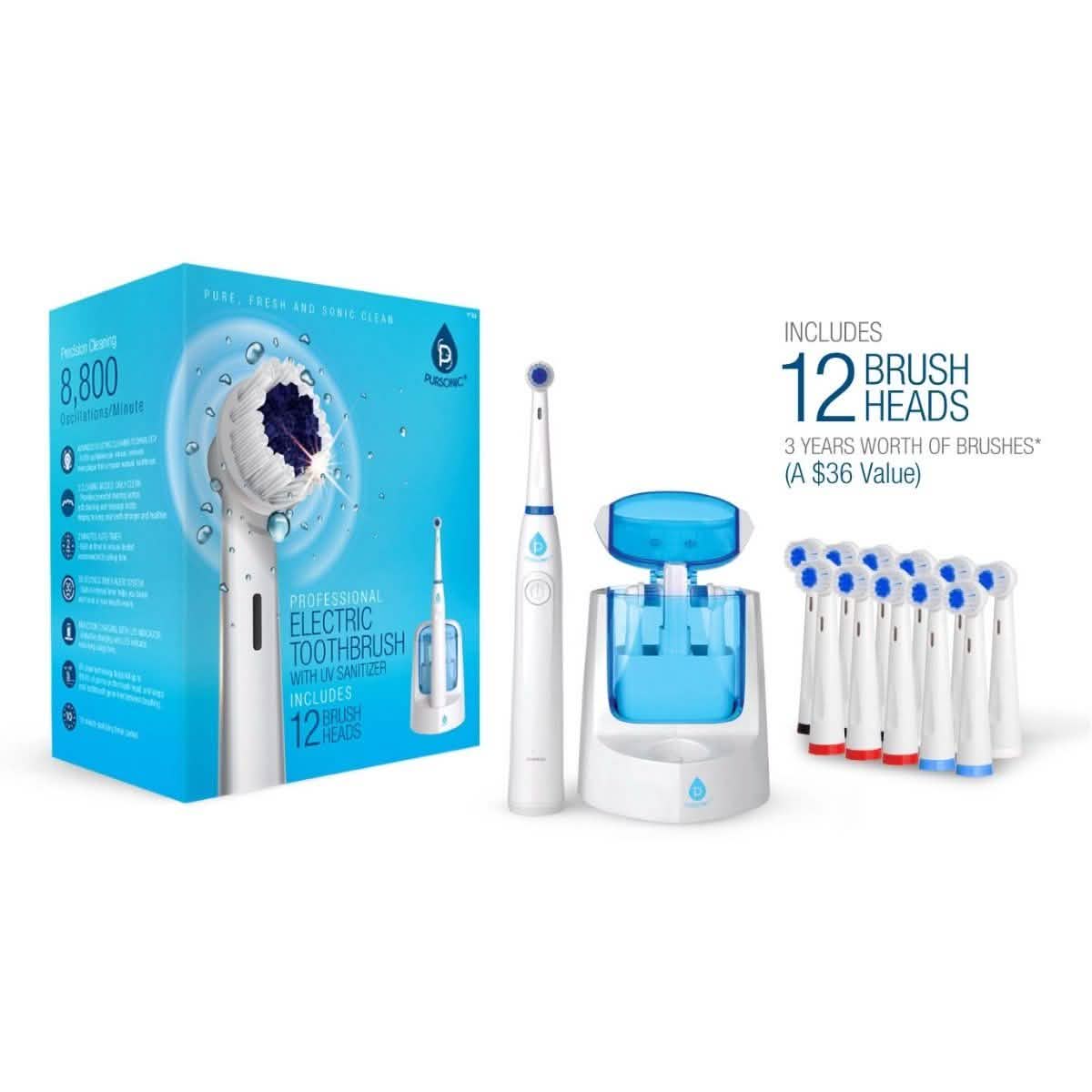 Pursonic RET200 Electric Toothbrush - 12 Brush Heads included Beauty & Personal Care - DailySale