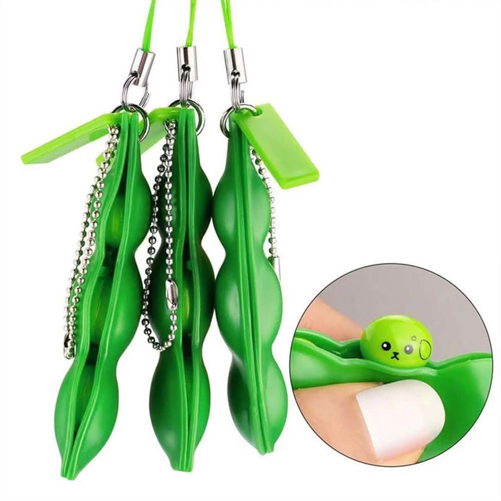 Push Pea Squeezing Keychain Wellness - DailySale