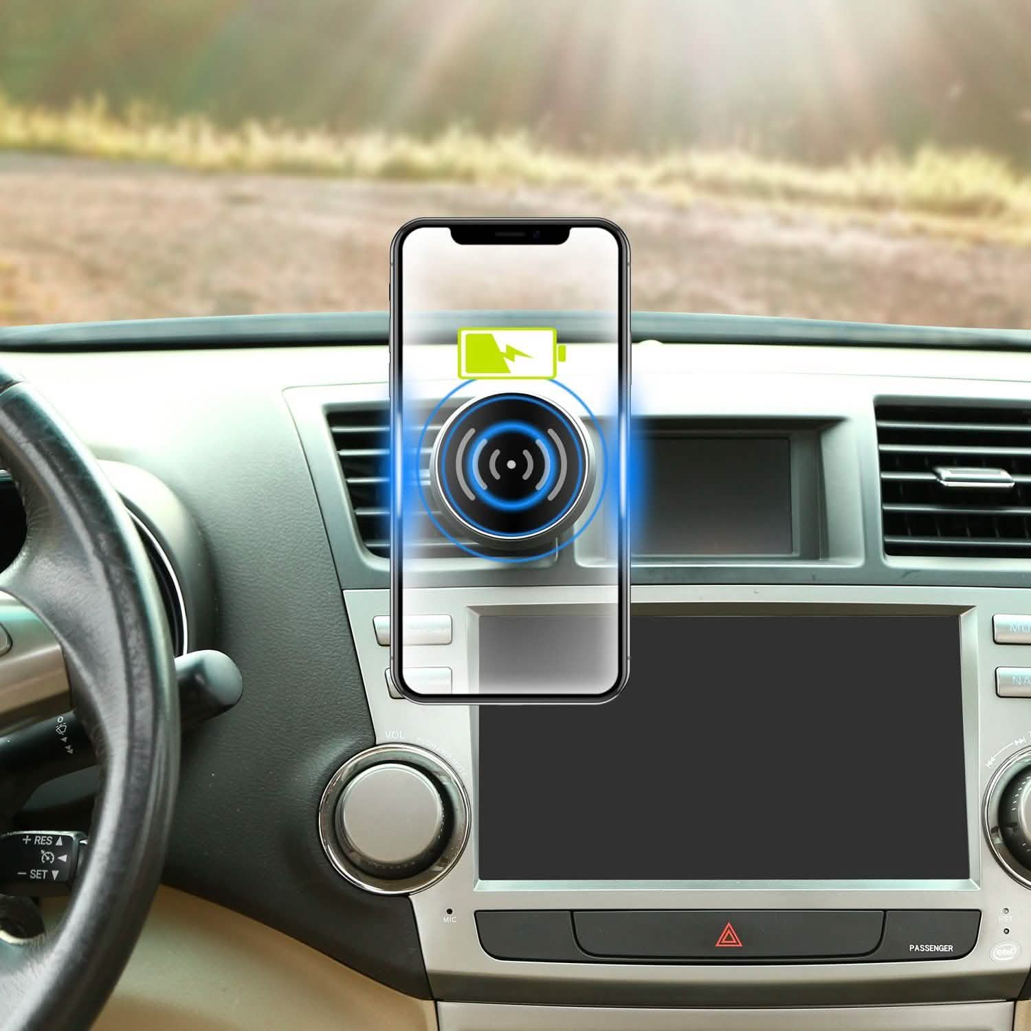 Qi Wireless Magnetic Car Charger Automotive - DailySale