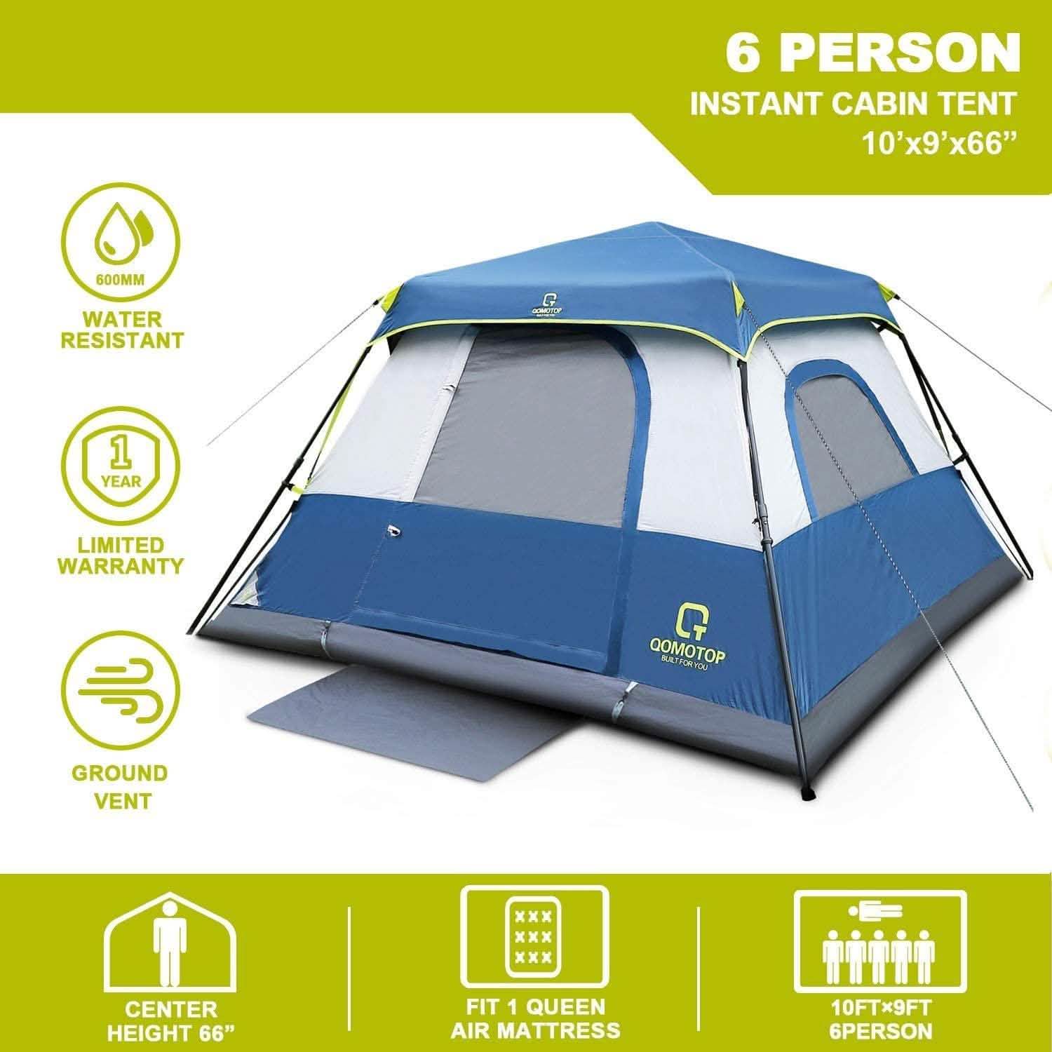 QOMOTOP 6 Person 60 Seconds Set Up Camping Tent Sports & Outdoors - DailySale