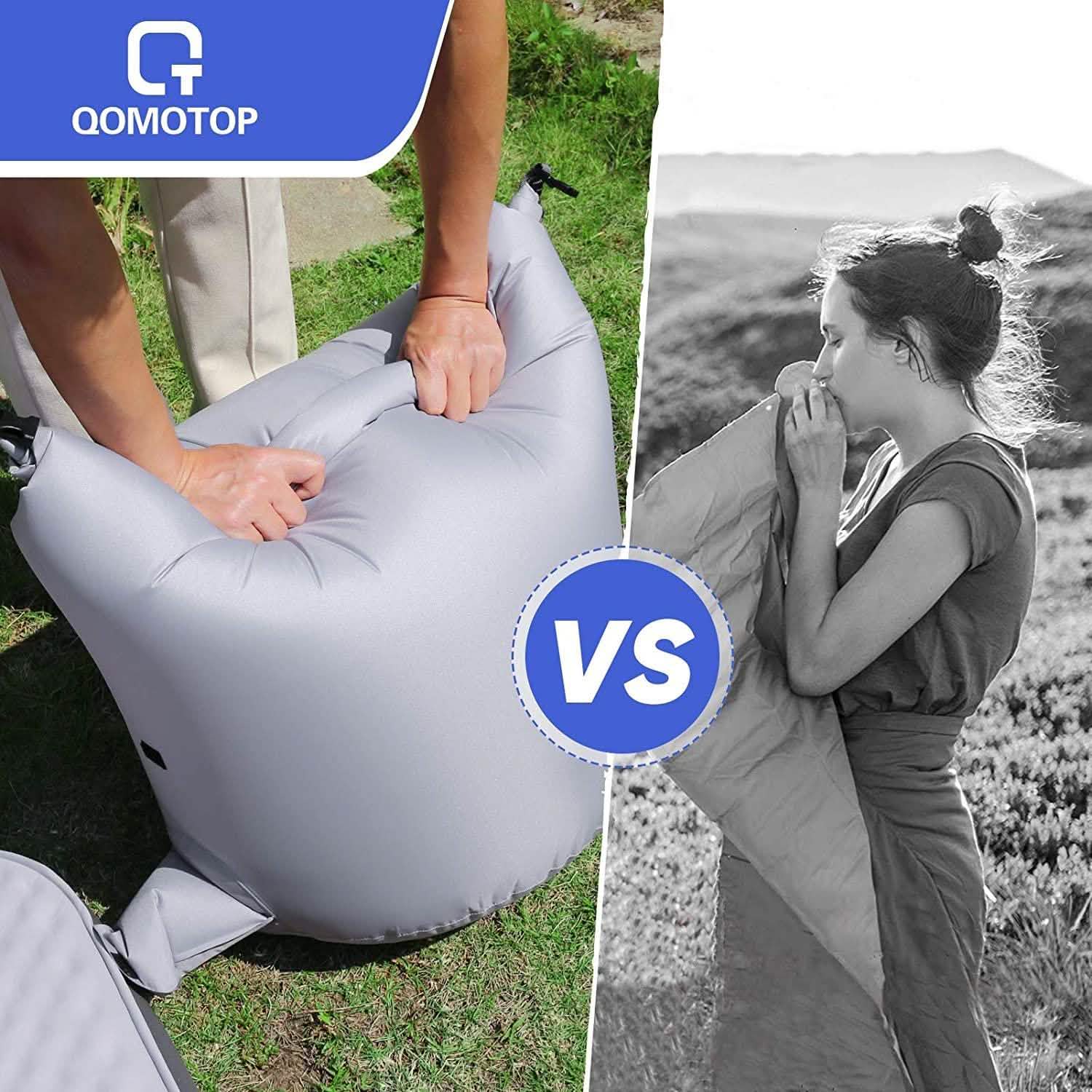 QOMOTOP Ultra Thick Self-Inflating Camping Mattress Bedding - DailySale