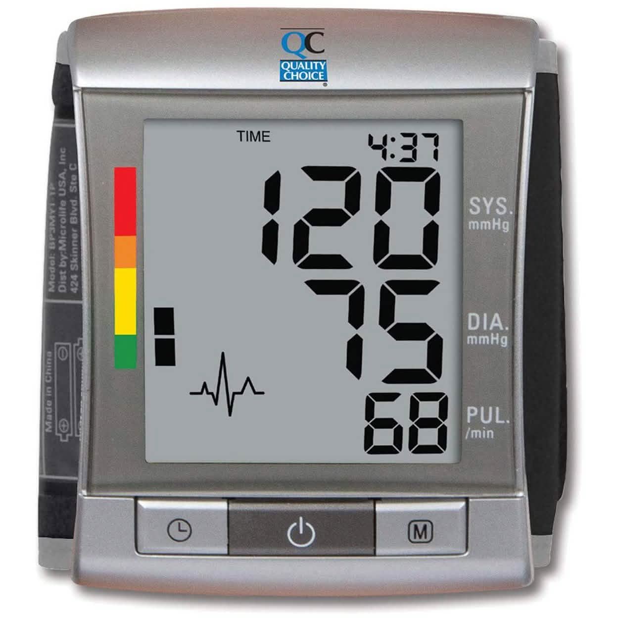 Quality Choice Deluxe Automatic Wrist Cuff Blood Pressure Monitor Wellness - DailySale